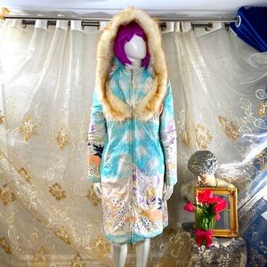 ✨HP✨TSUMORI CHISATO Hooded Light Weight Parka Coat Pockets Turquoise Animated 6